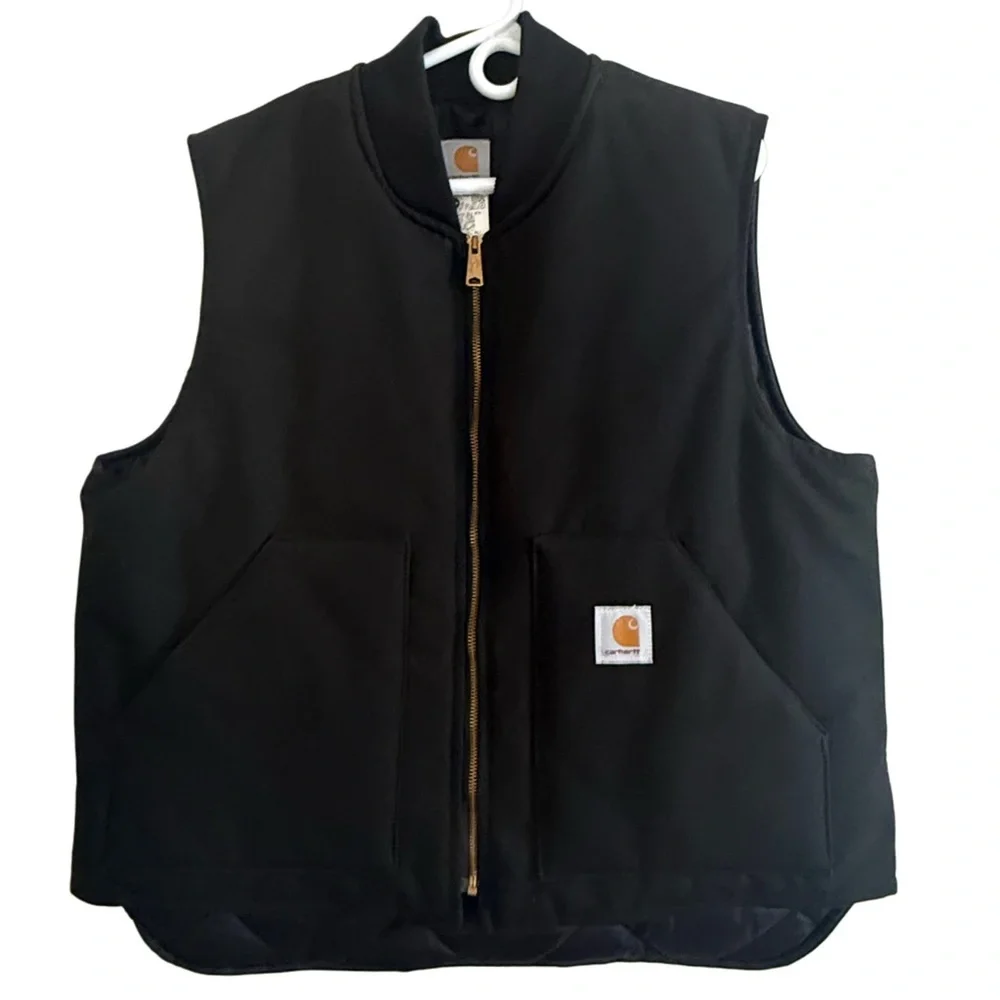 Carhartt Men’s Black Canvas Quilted Lined Duck Work Arctic Vest XL
